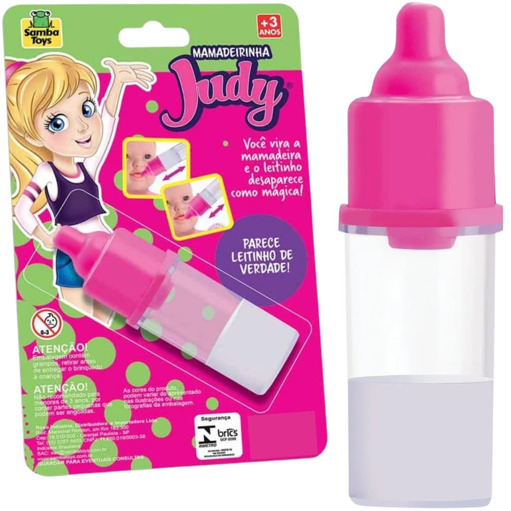 Mamadeira Mágica Com Leite para Boneca tipo Reborn Mamadeirinha de Brinquedo Judy Samba Toys