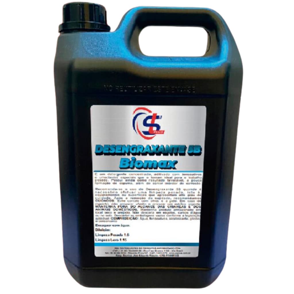 Desengraxante 5B Biomax Sabão Detergente Concentrado Limpeza Pesada Profissional Galão 5 Litros SLPlus