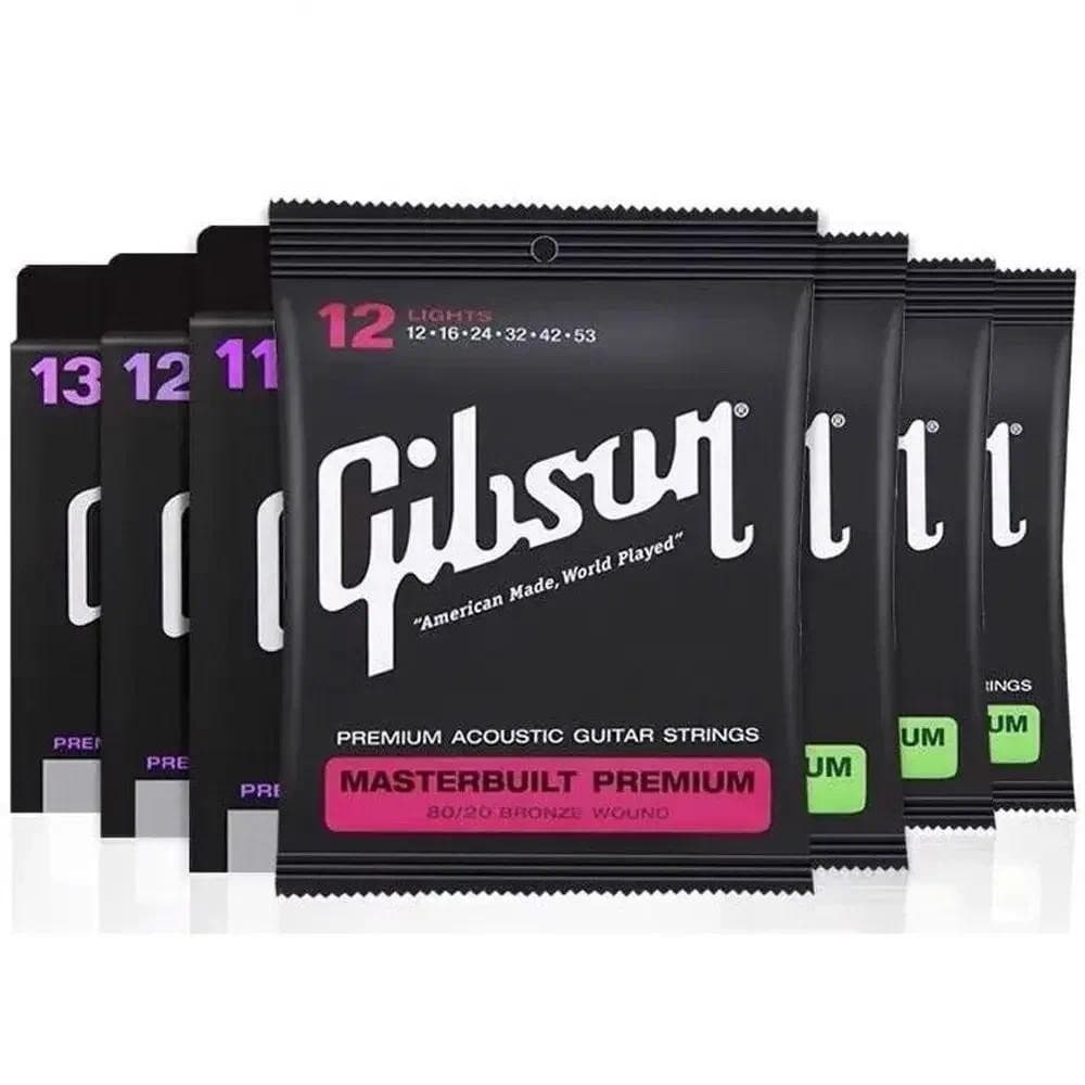 1 Conjunto De 6 Cordas Gibson De Guitarra Bom Som Série SAg Folk Bronze Completo Suave Elétrica