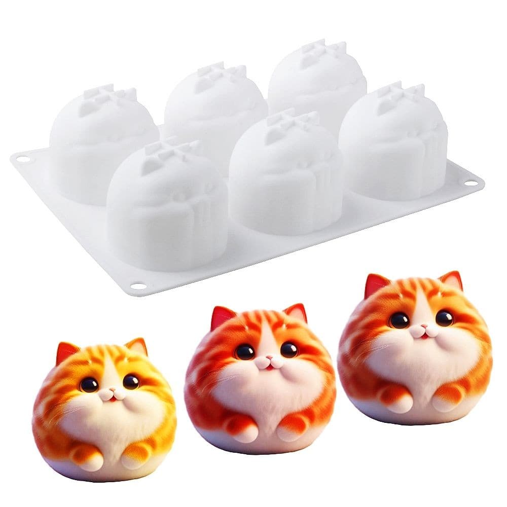 Desenhos animados dos desenhos animados 6 peças bom gato Mousse bolo molde de cozimento DIY bola gatinho pitada molde de