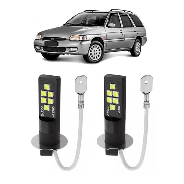 Par Lampada LED Bulbs Farol Milha Escort Zetec 6000k