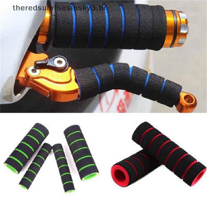 TSBR 2 Pares De Punho Para Guidão De Motocicleta + Alavanca De Embreagem De Freio Capa De Esponja Macia