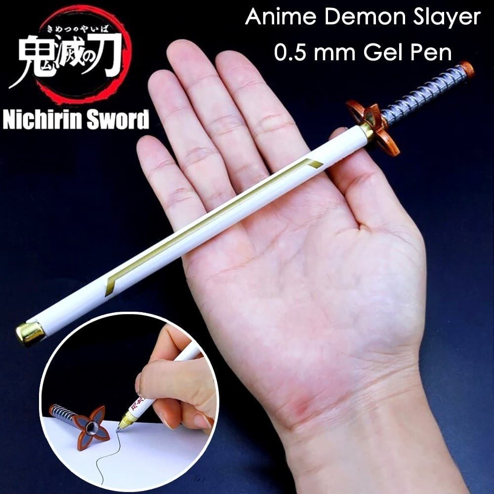Caneta Demoníaca Caçadora De Espadas Gel 0,5mm De Tinta Preta Recarga Escrita Material Escolar Papelaria Kimetsu No Yaiba-Presente Do Amigo .