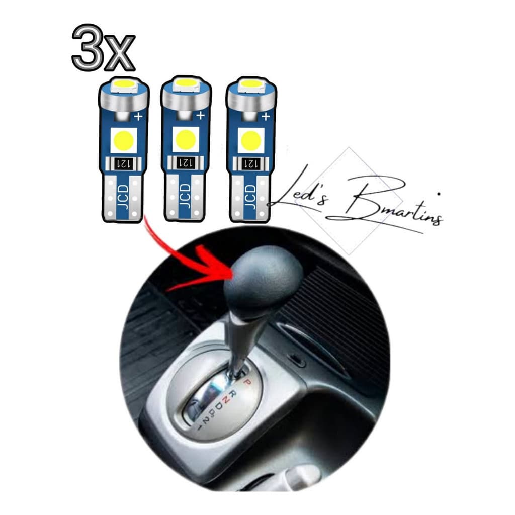 Lampada Led Branco Cambio Honda Civic Led T5 Com 3 Unidades