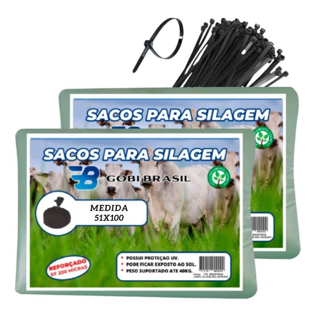 Saco de Silo Gobi Brasil - Verde - 100 uni + 100 abç