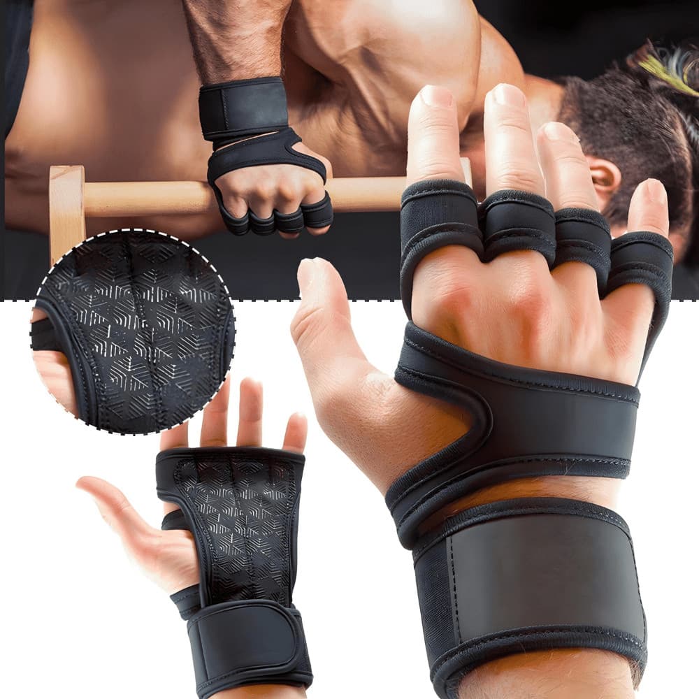Luva Academia Com Munhequeira Musculação Treino Esportiva Par De Luvas Ciclismo Ginástica Crossfit Atividade Física Feminina Grip