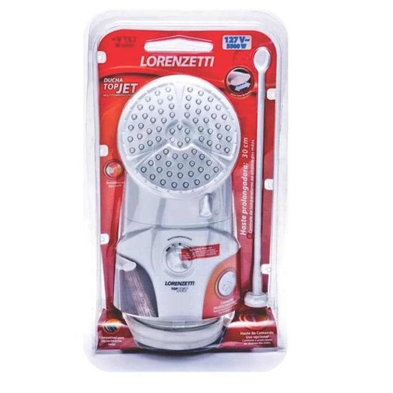 Chuveiro Elétrico De Parede Lorenzetti Top Jet Multitemperaturas Branco 5500w 127v