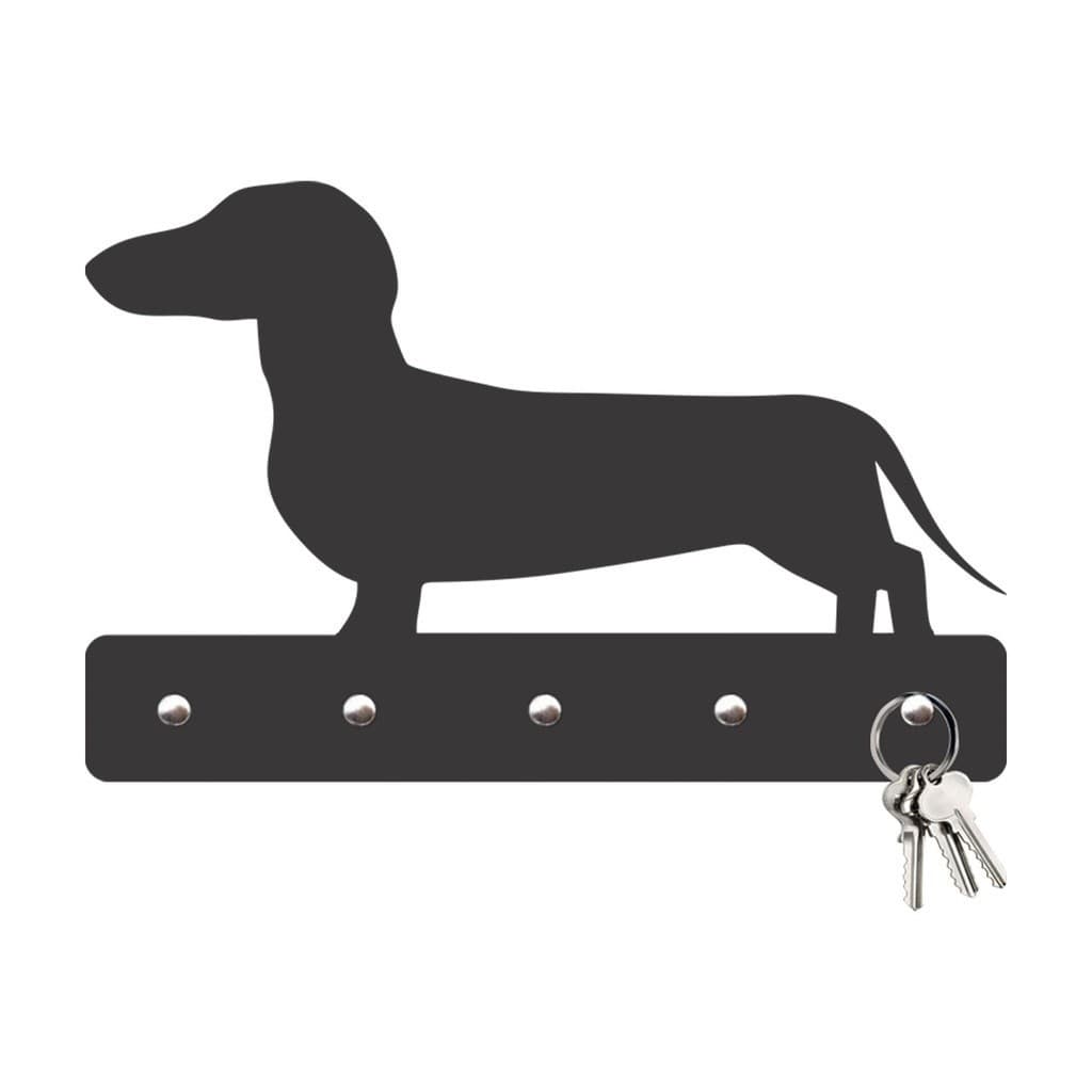 Porta Chaves Porta Chaves Cachorro Salsicha em Mdf Vazado de 3mm Preto Fosco