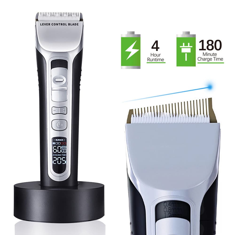 Máquina De Corte De Cabelo Profissional , Lâmina De Titânio , Aparador Cerâmico , display lcd , Forte Potência , Salão D