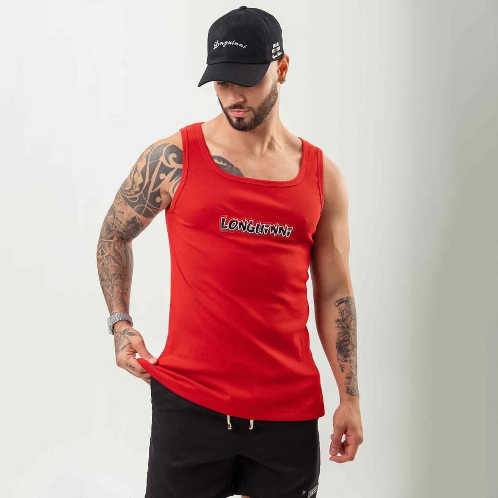 Regata Longuinni Heza Vermelho com Preto