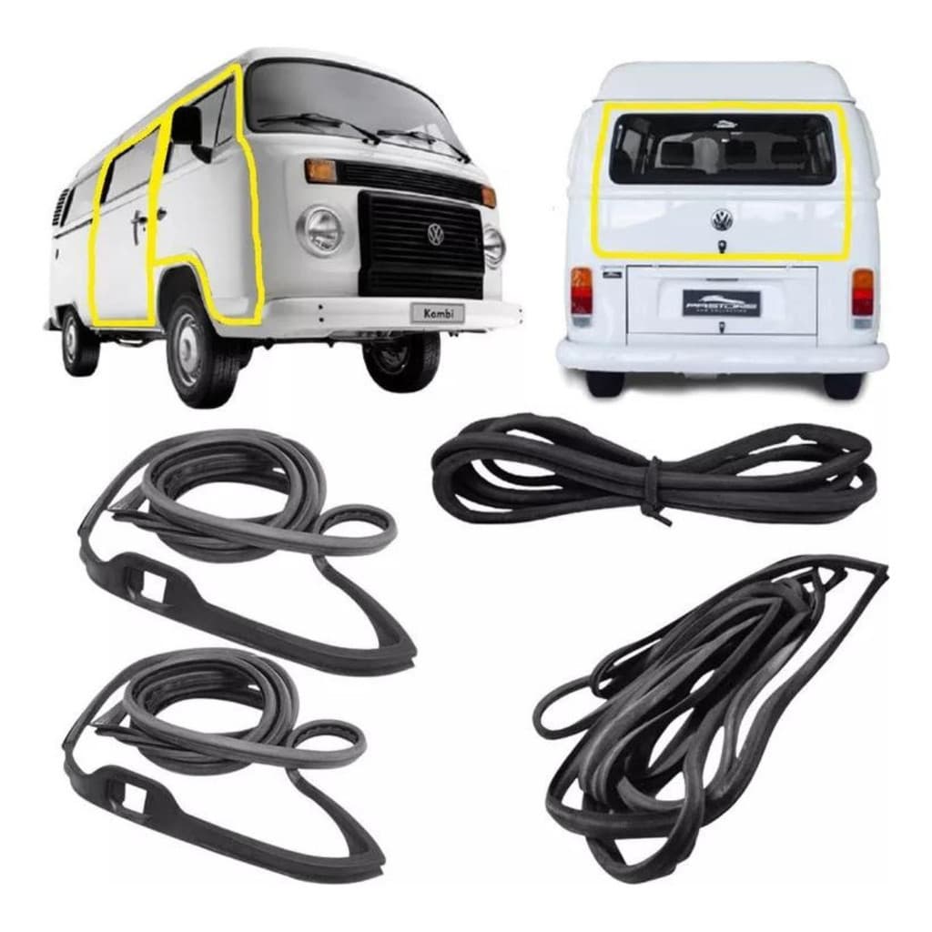 Kit Completo Borrachas Da Porta Kombi Carat 98 99 00 01 02