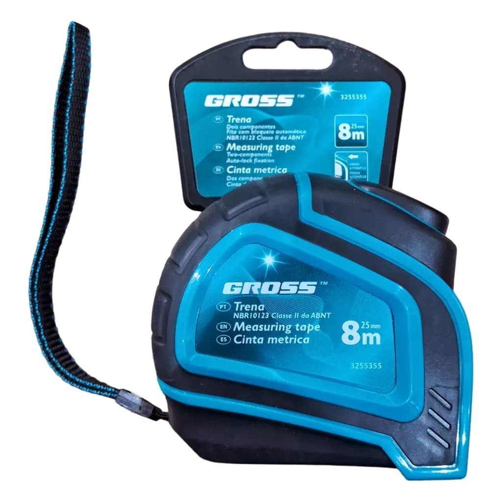 Trena 8m x 25mm com Bloqueio Automático Gross