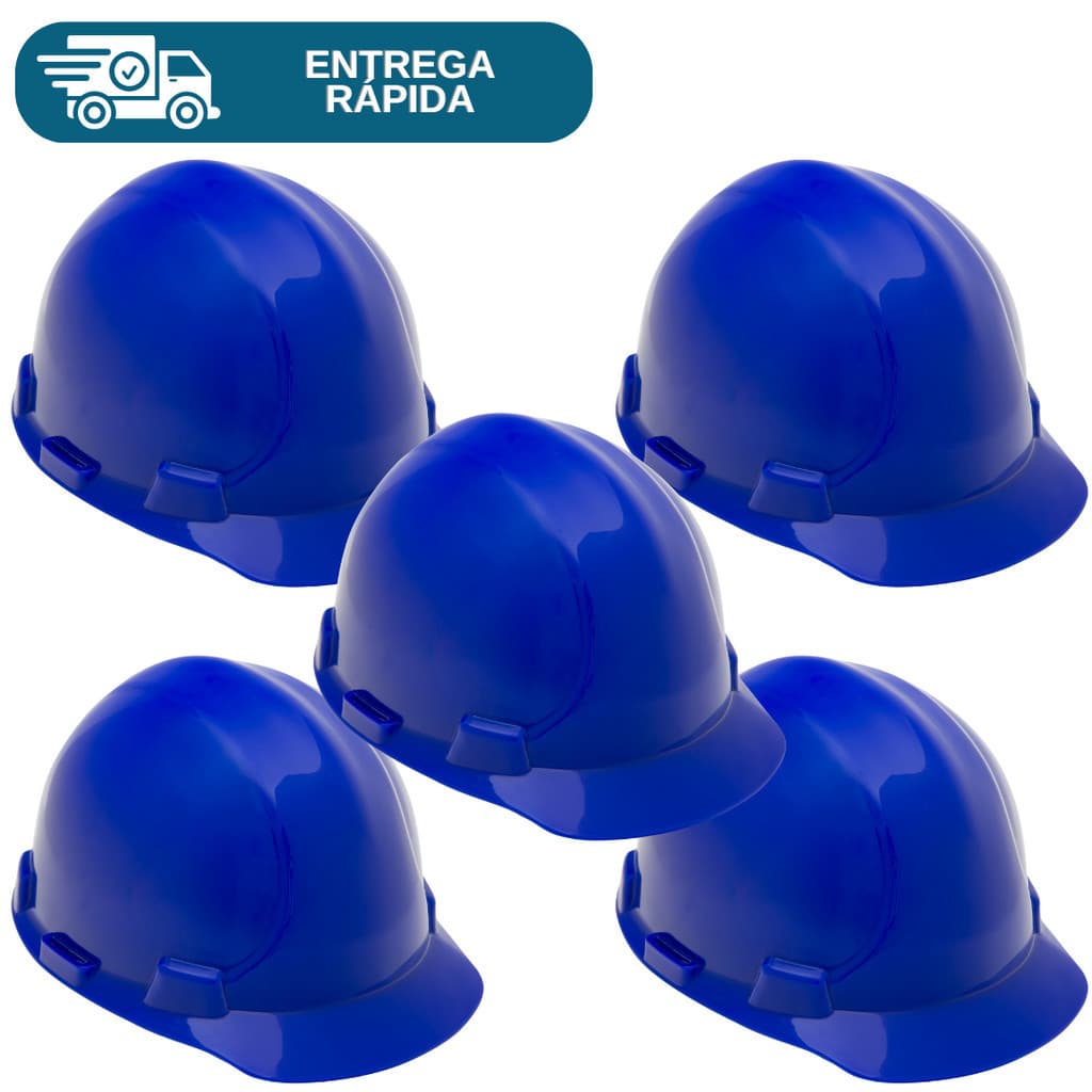 Kit 5 Capacete De Segurança Carneira Jugular Engenheiro Aba Frontal Ultra Master Obra Proteção Epi