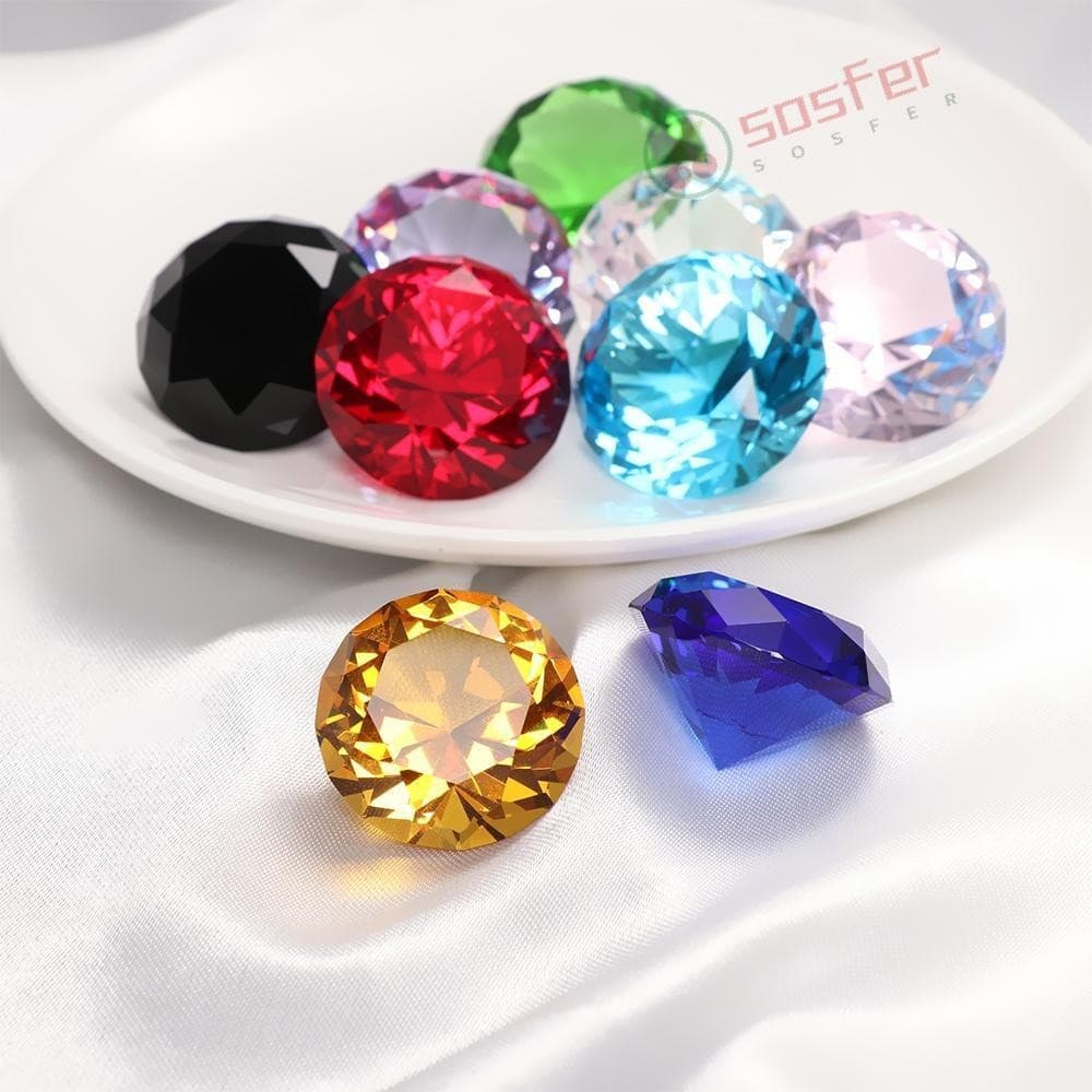 SOSFER Cristais De 30mm Diamante Colorido Decoração De Festa Casa