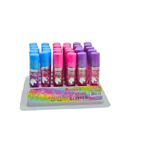 6 Unidades de Gloss Labial Glitter Kyràv Unicórnio - Kyrav