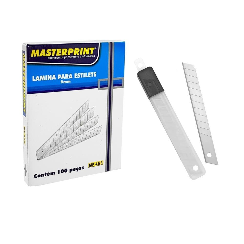 Lamina Para Estilete 9mm caixa com 100 unidades Masterprint