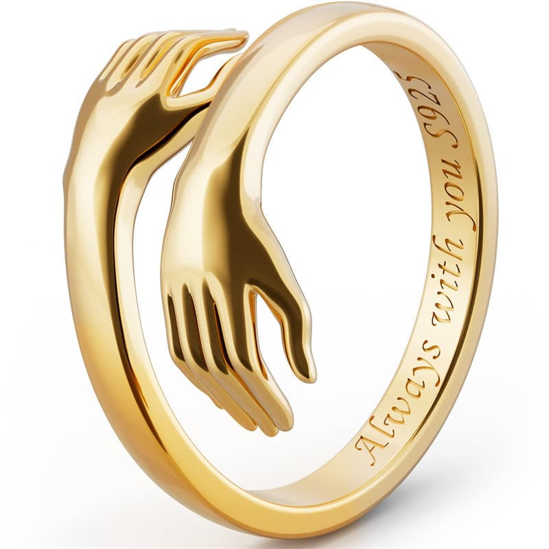 Anel De Abraço , Amor Não Tem Anéis Final Para Mulheres 925 Sterling Silver Gold Dedo Ajustável Promessa De Casamento Faixa De Noivado Jóias Presentes Suas Meninas Adolescentes Fi