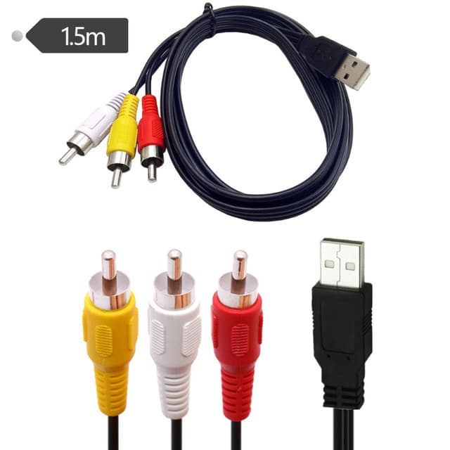 CABO USB X RCA (AUDIO E VIDEO) 1.5M LUCKEY - USB-3RCA