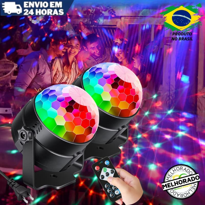 Mini Globo Colorido Bola Maluca Led Iluminação Balada Dj Led Rgb Aniversario Baladinha Bar Eventos