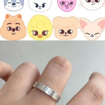 Kpop Idol Stray Kids Anéis Skzoo Abertos Ajustáveis Moda skz Acessórios Fique Para Fãs Presente