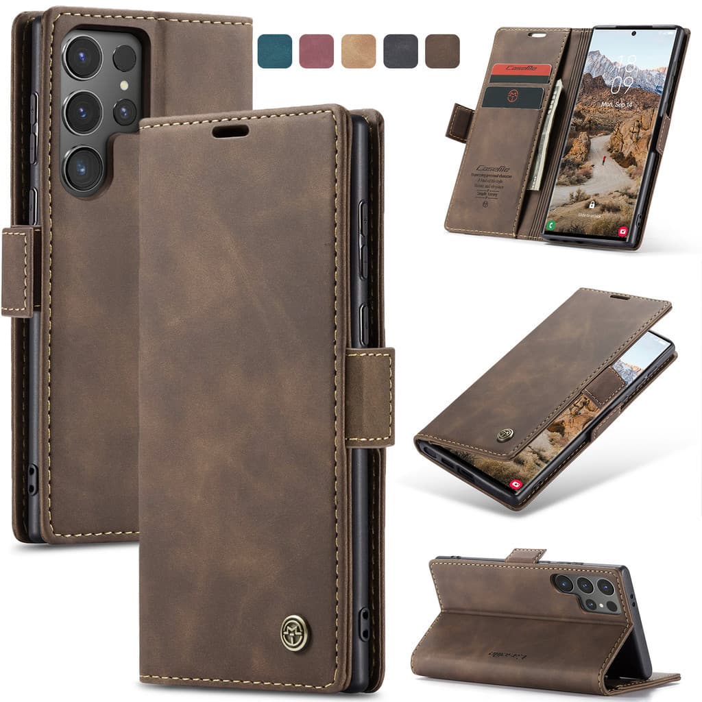 Capa De Couro Para Samsung Galaxy S26 S25 S24 S23 Ultra Plus S24 S25 FE Capame Flip Magnético Macio Sentimento Carteira