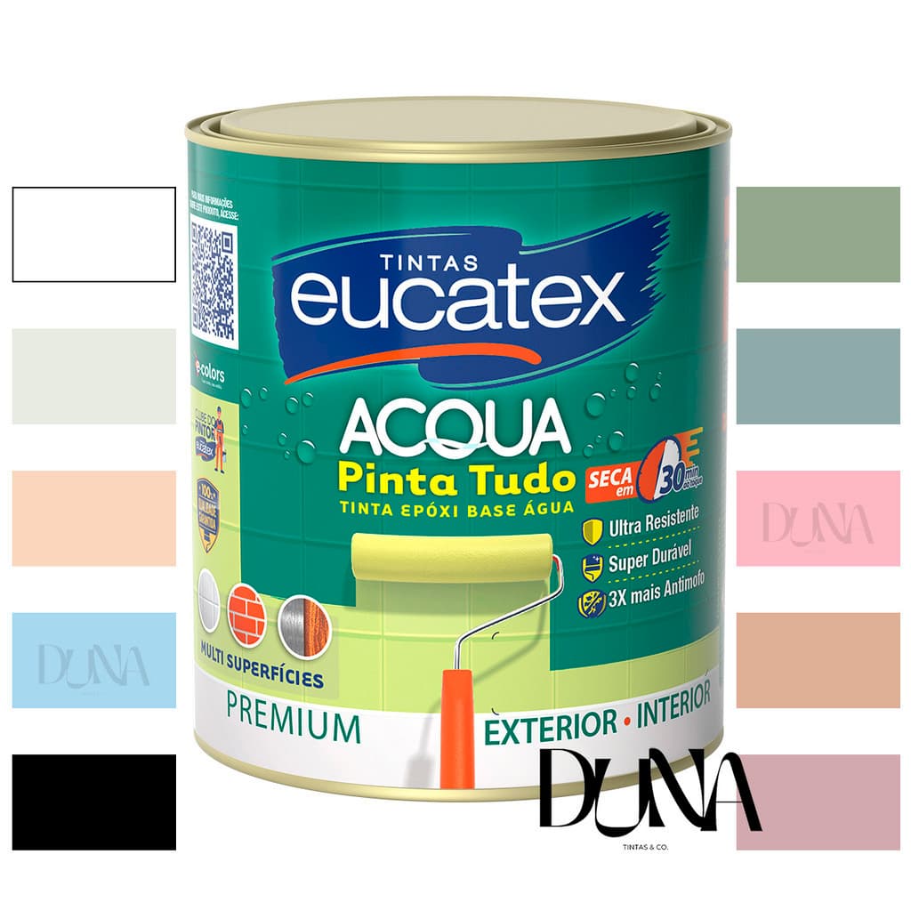 Tinta Epóxi Base Água Paredes Azulejos Cozinha Eucatex 800ml