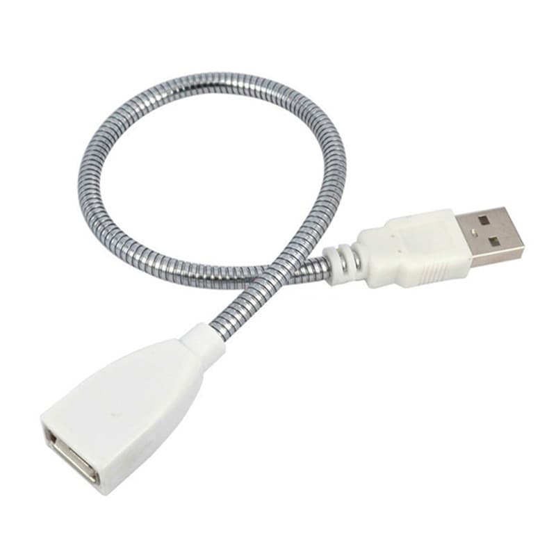Cabo De Extensão USB De Metal Flexível Macho Para Fêmea Alimentação Fio De Tubo De Mangueira Lâmpada De Luz