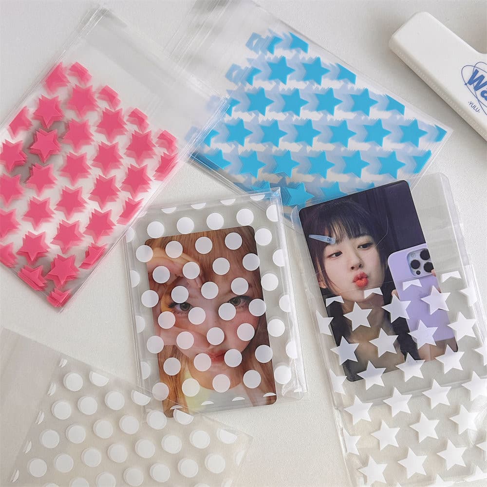 50pcs Colorful Star Sealing Bag Toploader Card Sleeves Photocard Sacos De Embalagem Protetor