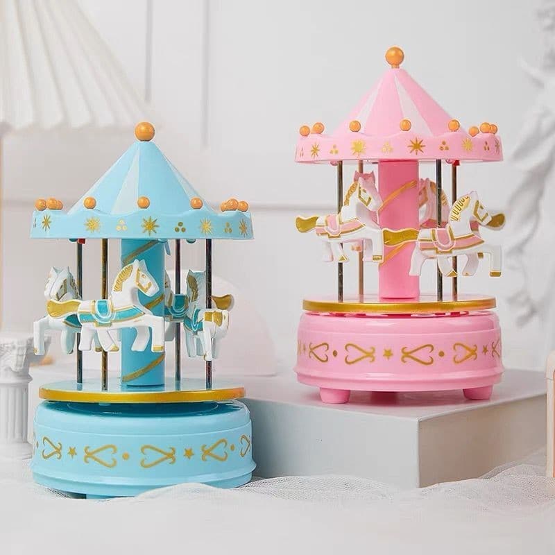 Caixa de Música Carrossel Musical Decoração Quarto Bebê Criança decoração de bolo