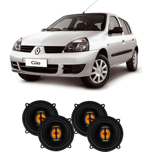 Kit 4 Alto Falante 220wrms Porta Diant Traseiro Renault Clio