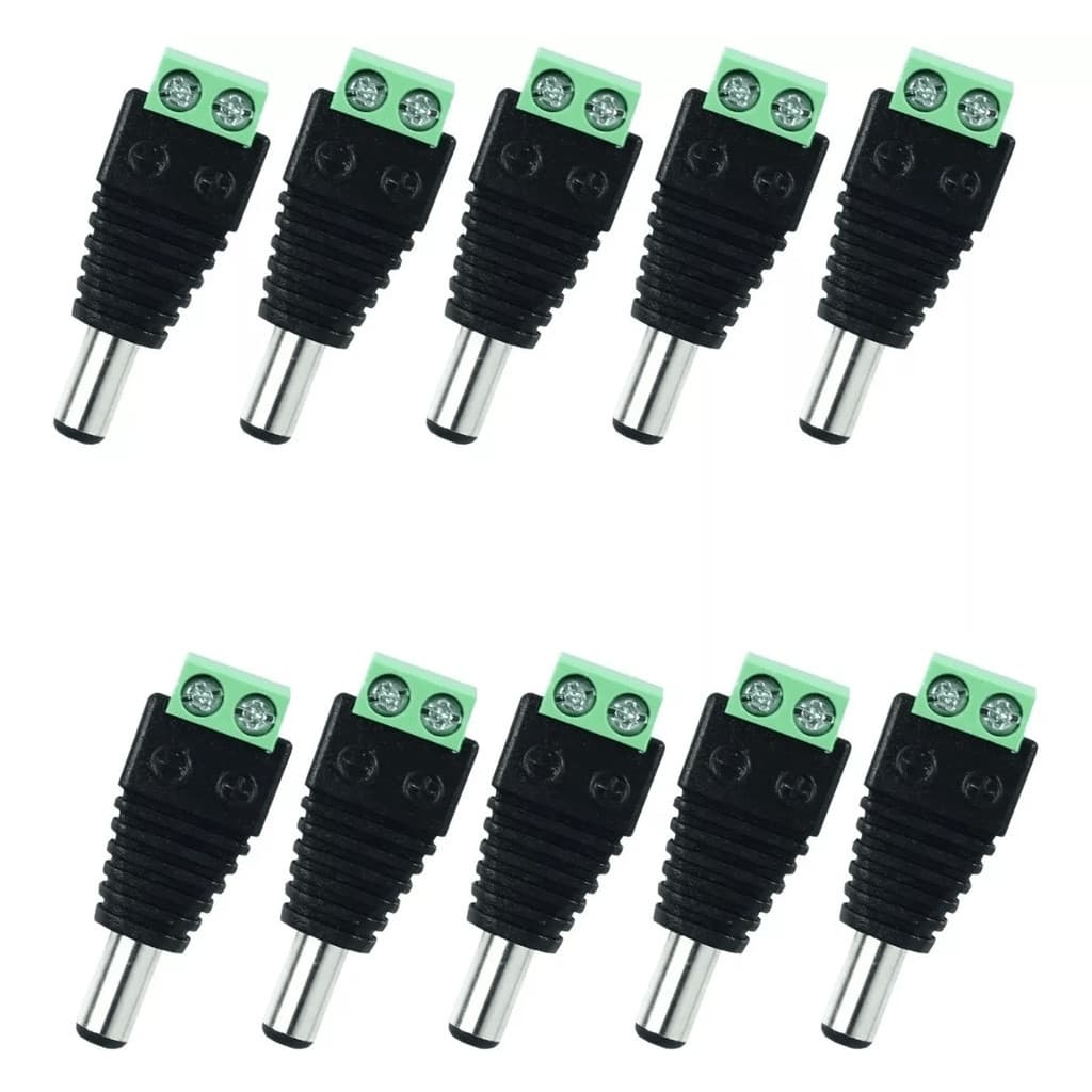 PACOTE 10UN CONECTOR P4 MACHO COM BORNE PARA CFTV ETC - FC FONTES