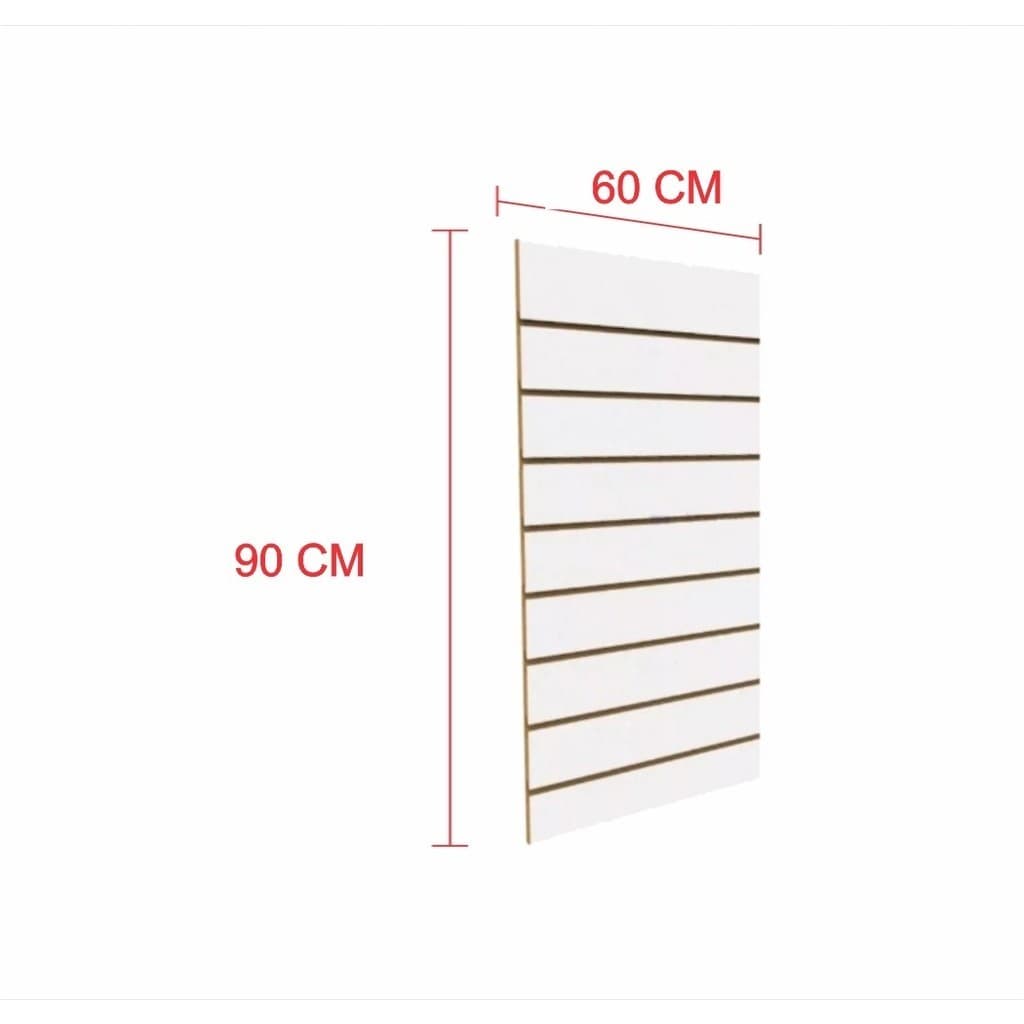 Painel canaletado 90x60 Branco kit placa mdf loja canaletado canelado E-nichos