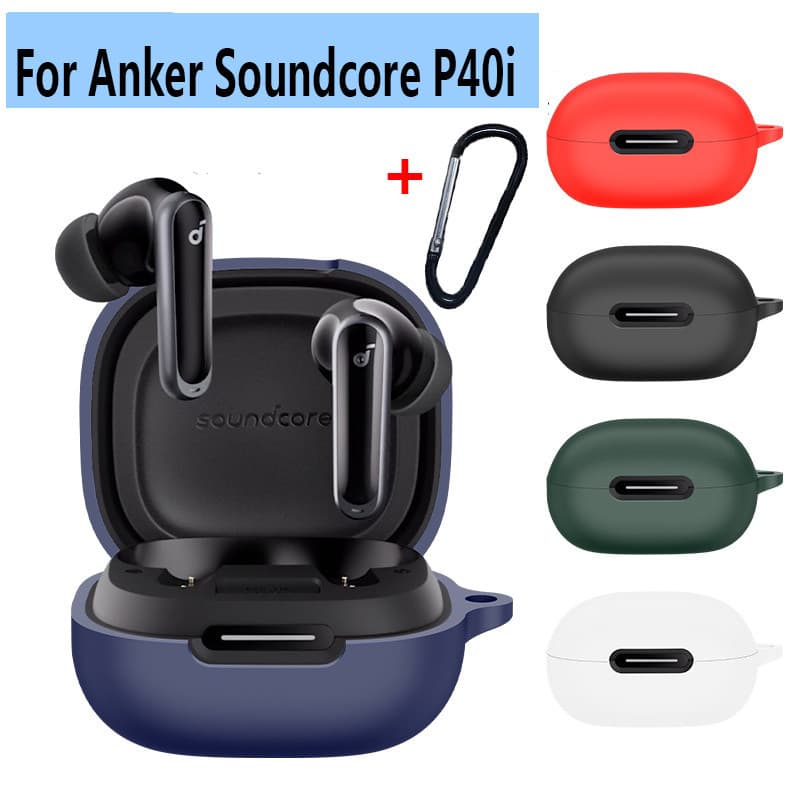 Para Anker Soundcore p40i Caixa De Silicone De Cor Sólida À Prova De Choque Capa De Fone De Ouvido Bluetooth Fones fundas