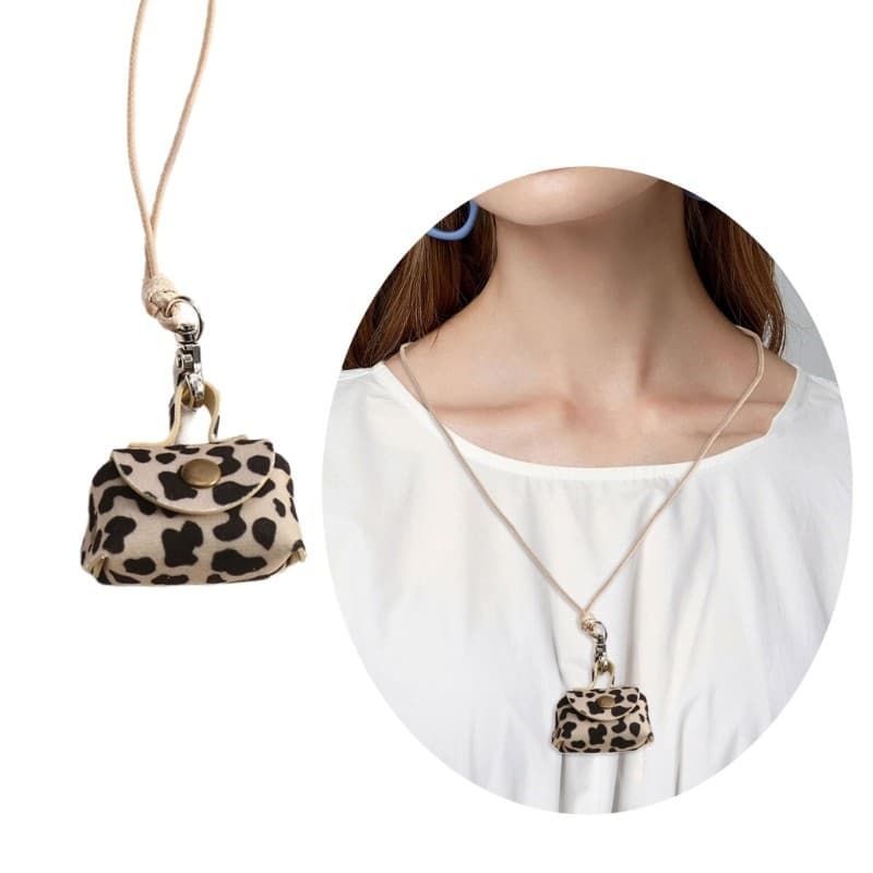 XY Bolsa De Colar De Couro Elegante Para Proteção De Fone De Ouvido E Retenção De Moedas Perfeita Atividades Ao Ar Livre