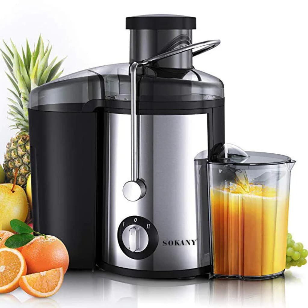 Centrífuga Alimentos Elétrica Juicer Laranja Suco Frutas 1500w Inox Cor Preto E Inox 110V 220v