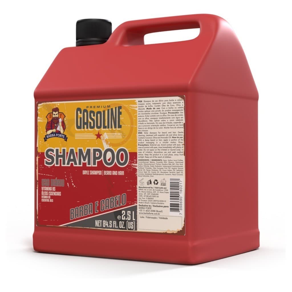 Shampoo Uso Diário Gasoline Barba Forte Galão 2.5l Rende muito