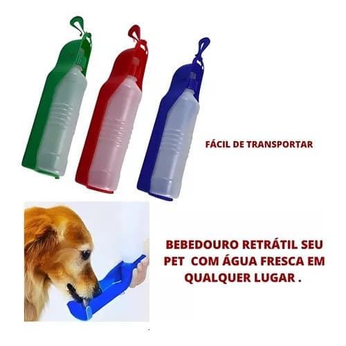 Garrafa Pet Grande Bebedouro Cães Portátil Cachorro Gato Passeio 400ml