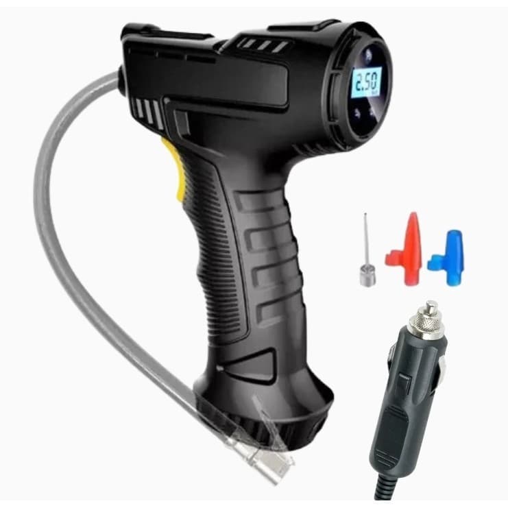 Compressor  Ar Portatil 120w 12v 2 Baterias Bomder Pneu Carro Moto Bike