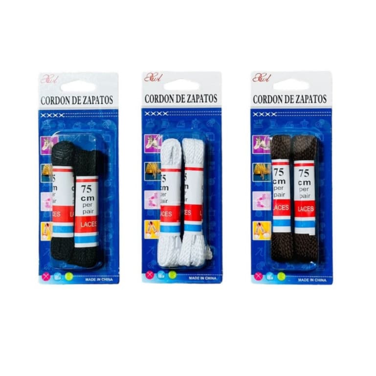 1 Par De Cadarco Cordão Poliester Achatado Tamanho 75CM