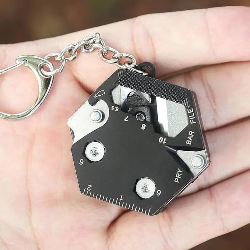 Ferramenta Multifuncional Hexagonal De Moeda EDC Exterior Faca Dobrável Chaveiro De Chave De Fenda Mini coltello Gear Pee
