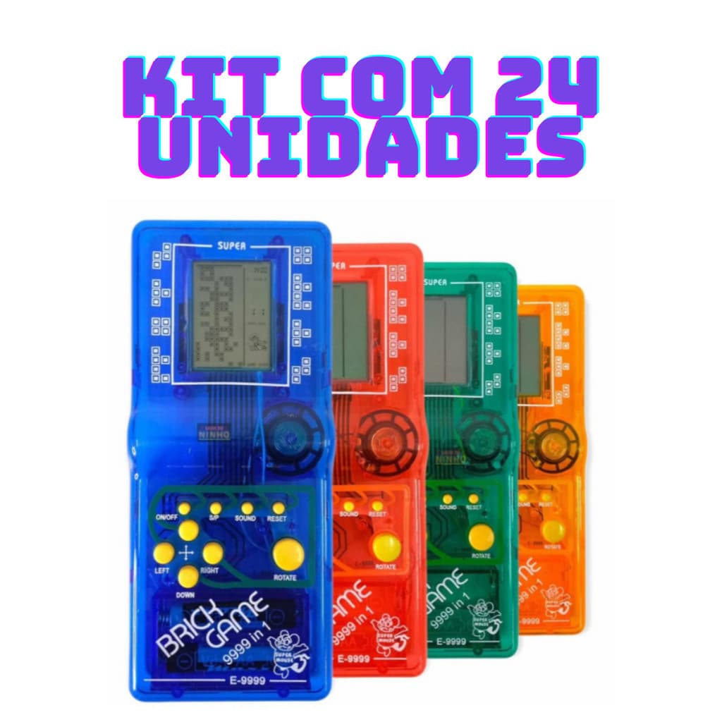 KIt com 24 Super Mini Game Retro Brinck Game Portátil 9999 jogos