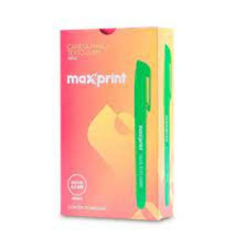 CANETA MARCA TEXTO LUMIS VERDE MAXPRINT CX C/ 12- PONTA POLIESTER