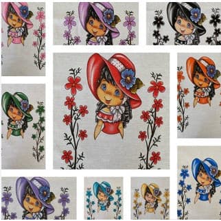 Pano de prato boneca Nathy Chapéu para fazer a saia de crochê ou tecido (Nova Era) - 10 unidades - Cores Diverssas