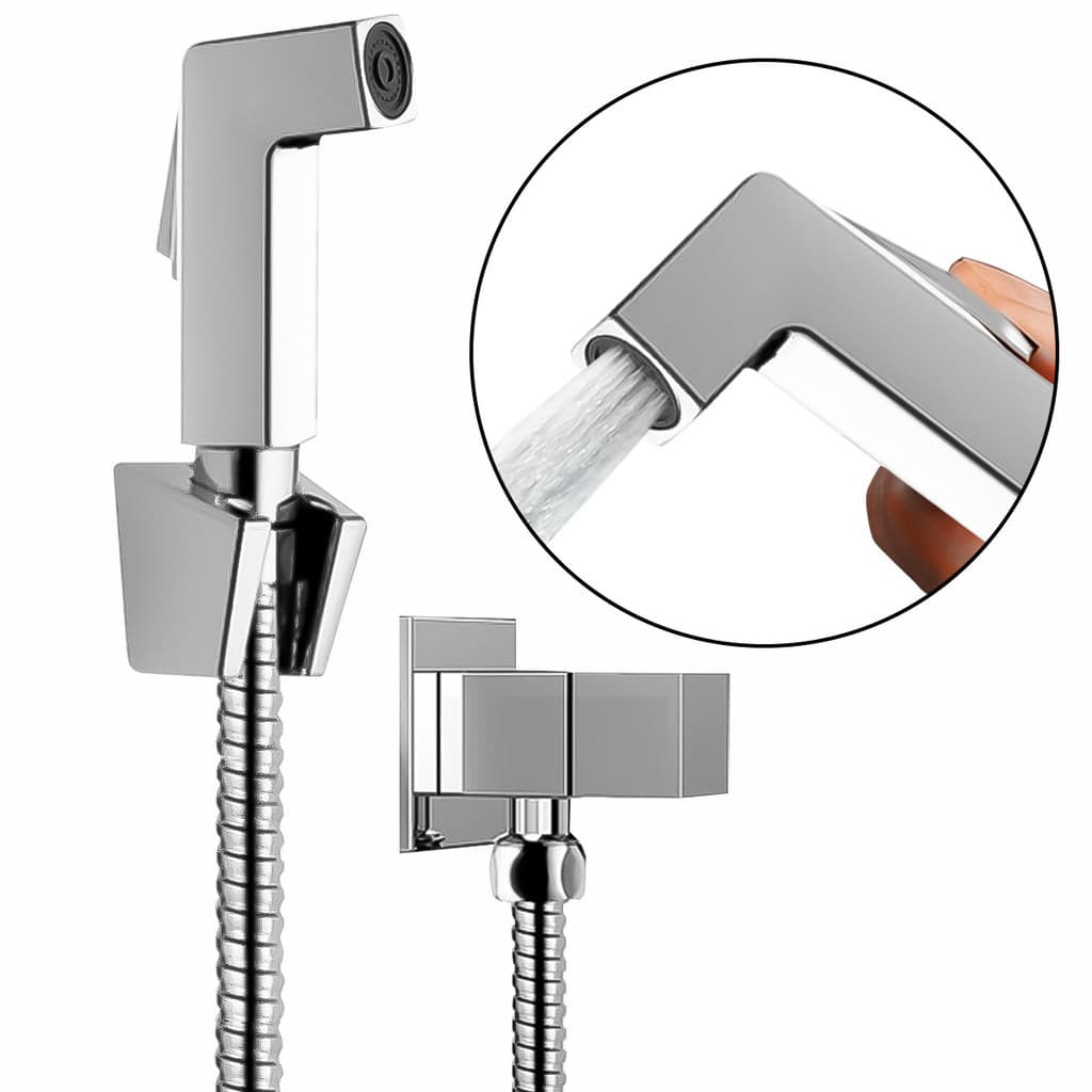 Ducha Higiênica De Banheiro Luxo Chuveirinho Metal Mangueira Prata