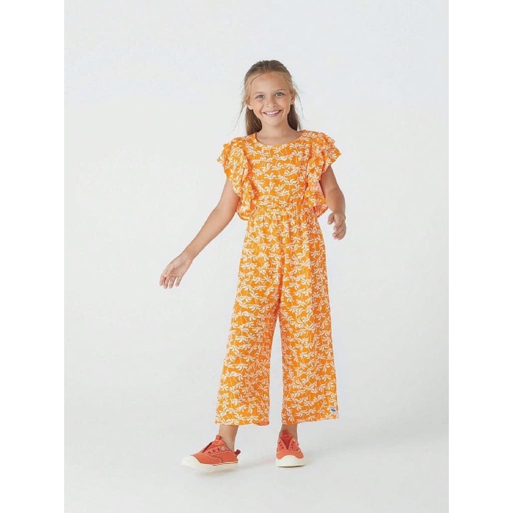 Macacão Infantil Menina Longo Estampado - Laranja - HERING