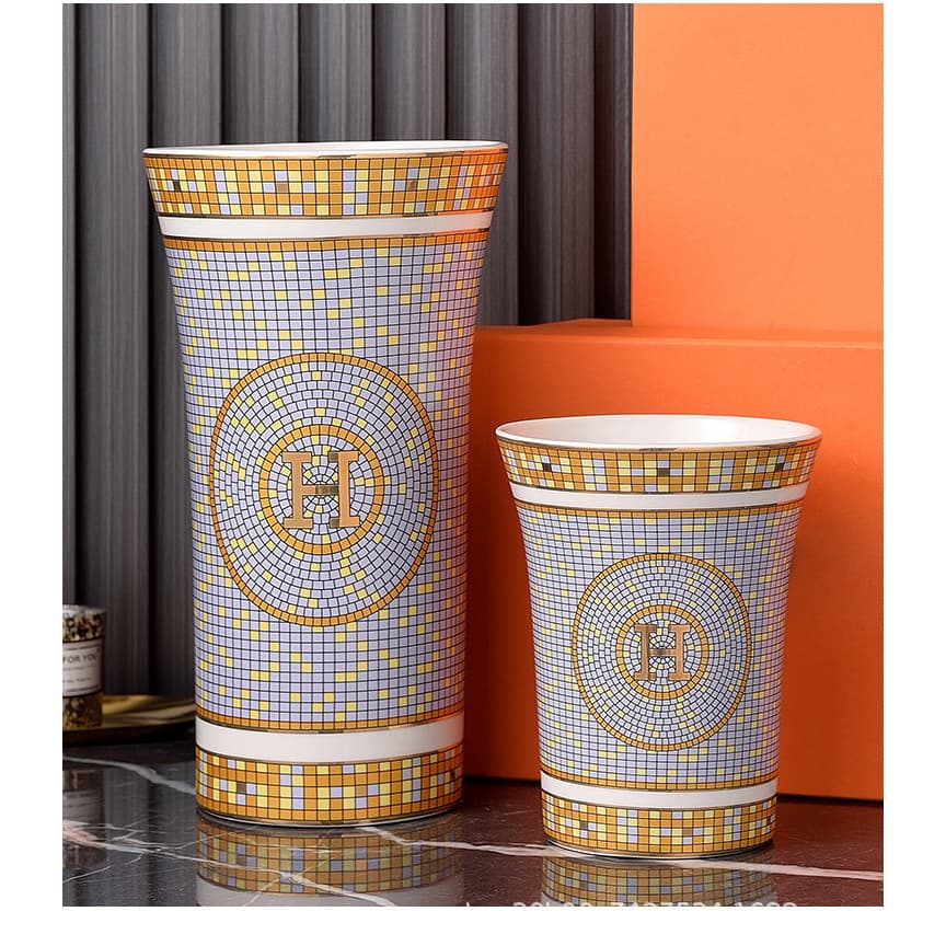 Vaso De Cerâmica Europeu Vintage , Arranjo De Flores Elegante , Decoração Exclusiva De Mesa Para Escritório Doméstico