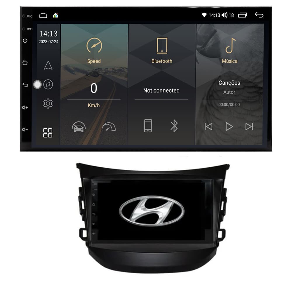 Multimídia HB20 2014 A 2019 Tela IPS de 7" Polegadas Quad Core 2GB Carplay e Android Auto GPS + Câmera de ré