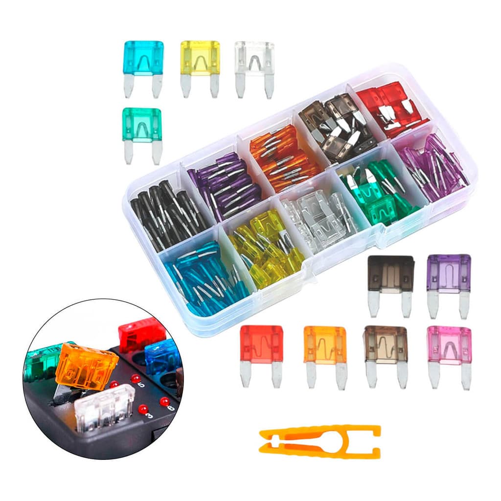 Kit Mini Fusível Automotivo 10 Modelos 120 Peças