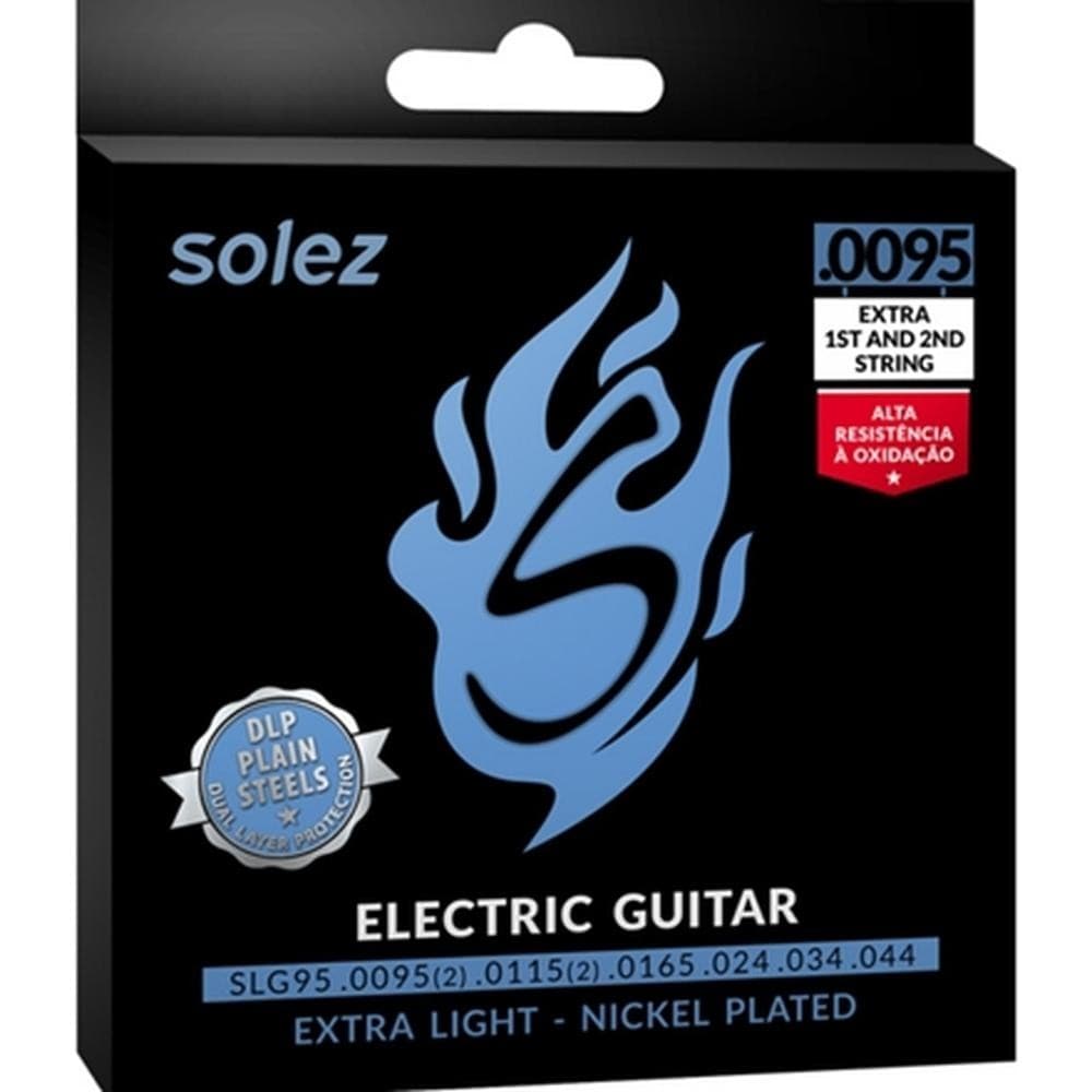 ENCORDOAMENTO P/ GUITARRA SOLEZ SLG95 CALIBRE ENTRE 0.9 E 0.10 LEVE