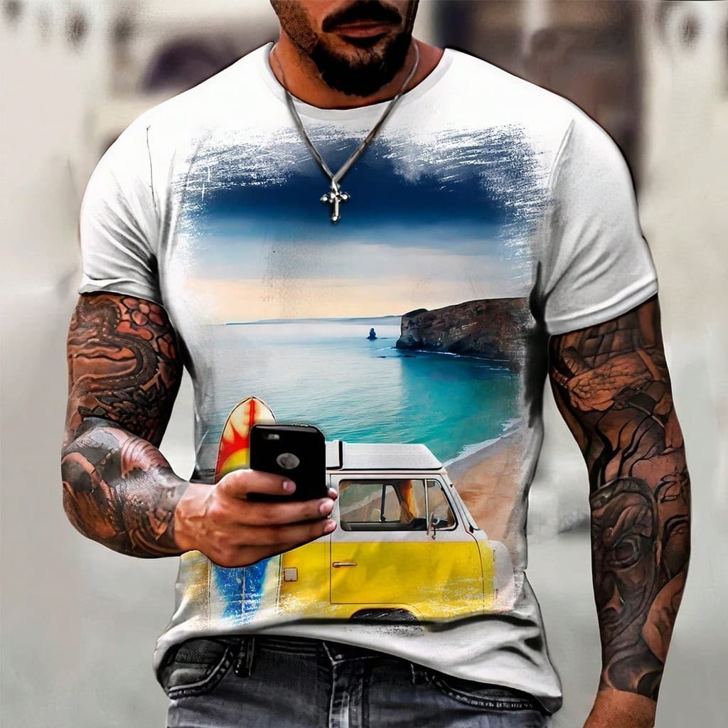 Camisa Camiseta Surf Surfista Praia Ondas Prancha Kombi